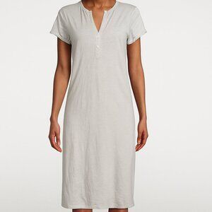 James Perse Splitneck T-Shirt Dress Gray Small Cotton Modal Midi